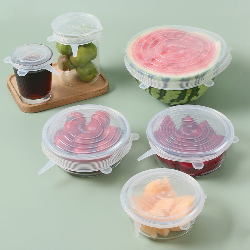6Pcs Food Silicone Cover Fresh-keeping Dish Stretchy Lid Cap Reusable Wrap Organization Storage Tool Kitchen Accessories | Food Silicone Cover |
【Safety】6PCS silicone elastic fresh-keeping cover, made of 100% food-grade organic silicone ma